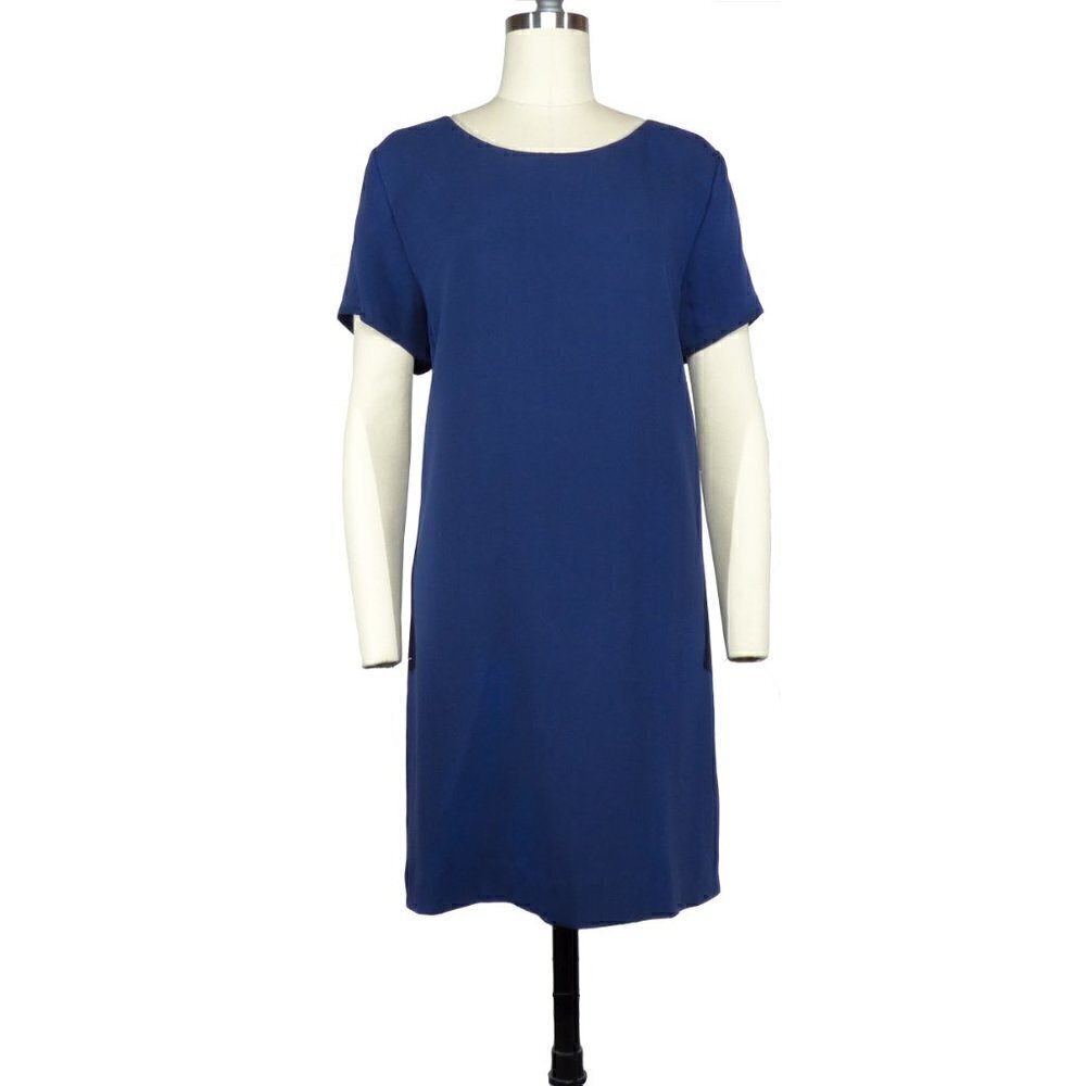 Joie Marlene Silk Shift T Shirt Dress Navy Blue Sz Large minimal contemporary